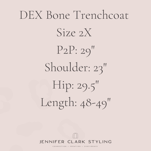 [X & 3X] NWT DEX Plus Trenchcoat in Bone - Picture 6 of 13